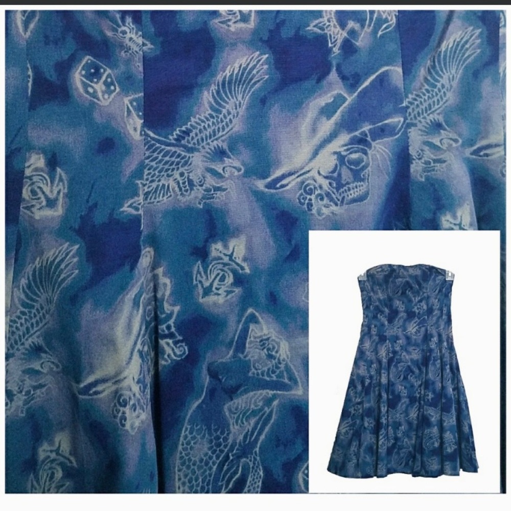 {Alexander McQueen for Target} blue tattoo dress